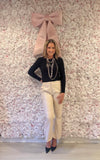 Ivory Icon Faux Leather Pants