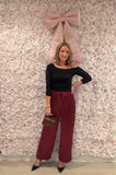 Merlot About It Satin Pants