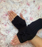 Bow Fingerless Gloves