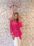 Pink Power Silk Blazer