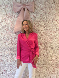 Pink Power Silk Blazer