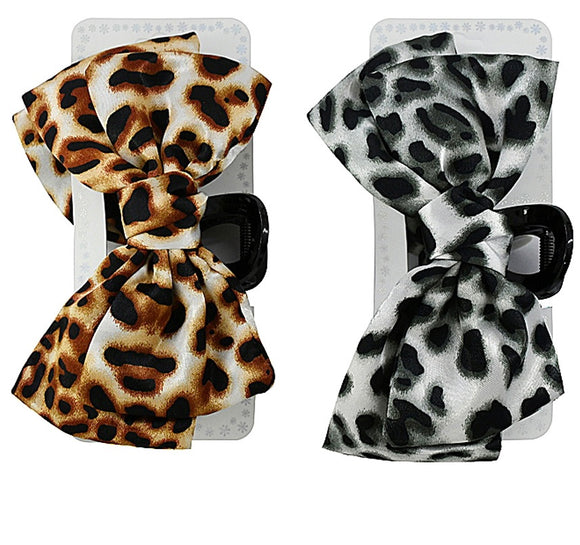 Leopard Bow Hair Clip