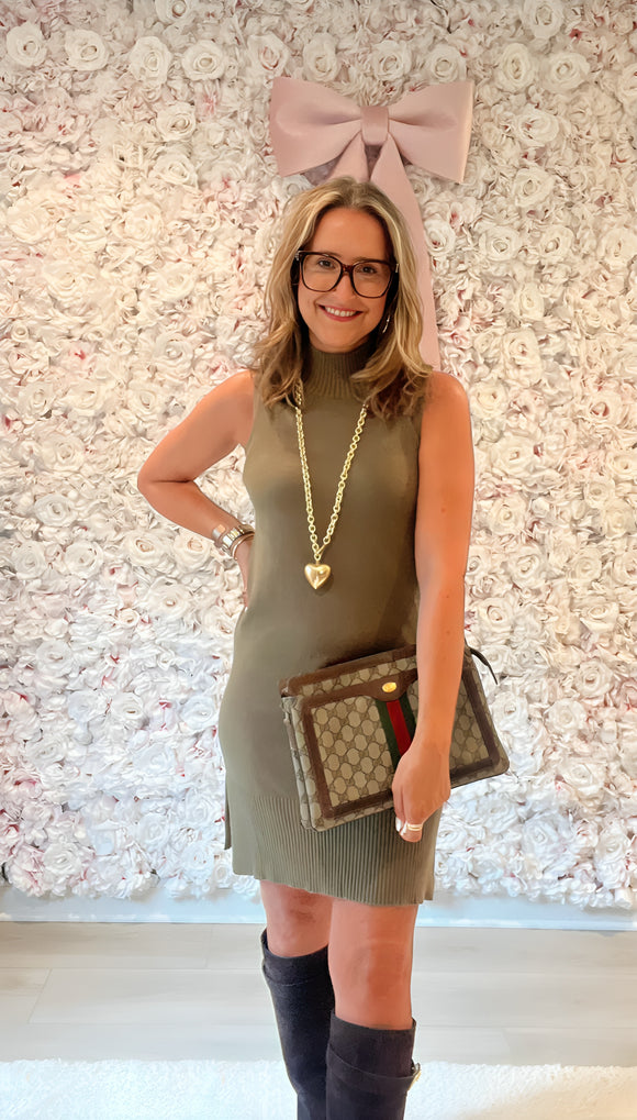 Luxe Leaf Sweater Dress