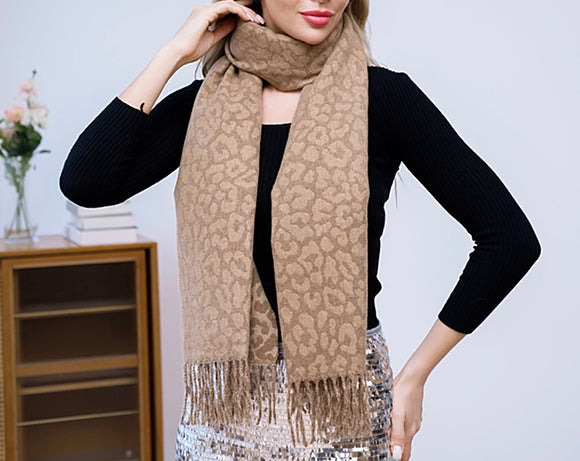 Neutral Leopard Scarf