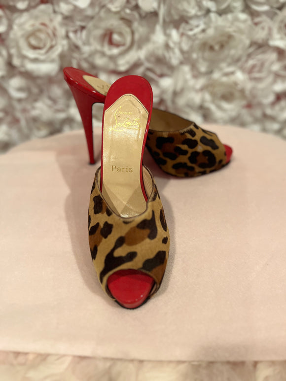 Louboutin Peep Toe Slingbacks