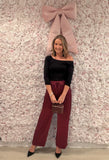 Merlot About It Satin Pants