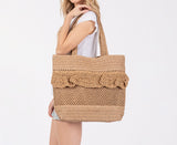 Raffia Ruffle Tote