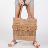 Raffia Ruffle Tote